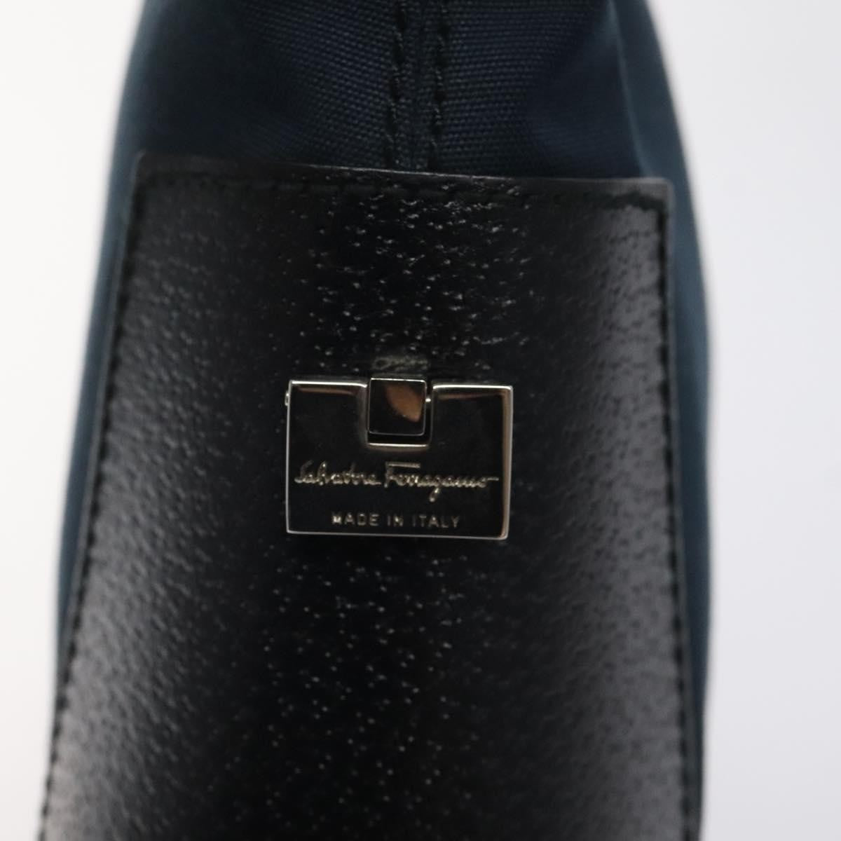 Salvatore Ferragamo Vintage Shoulder Bag Canvas, NAVY, CANVAS, Shoulder bag