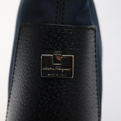 Salvatore Ferragamo Vintage Shoulder Bag Canvas, NAVY, CANVAS, Shoulder bag