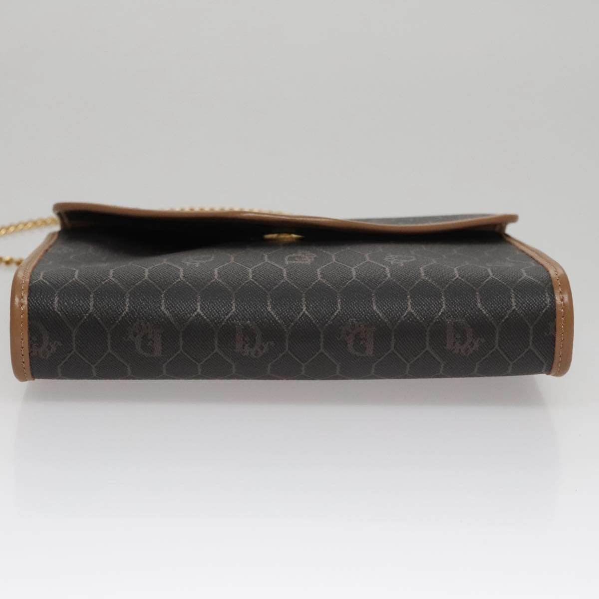 Christian Dior Vintage Honeycomb chain Canvas, BLACK, CANVAS, Shoulder bag