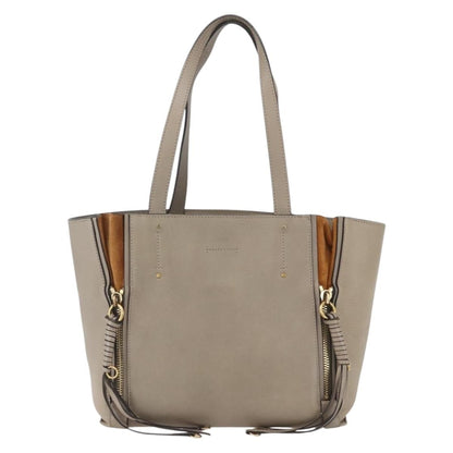Chloe Milo Shopping Tote Leather, BEIGE, LEATHER, Tote bag