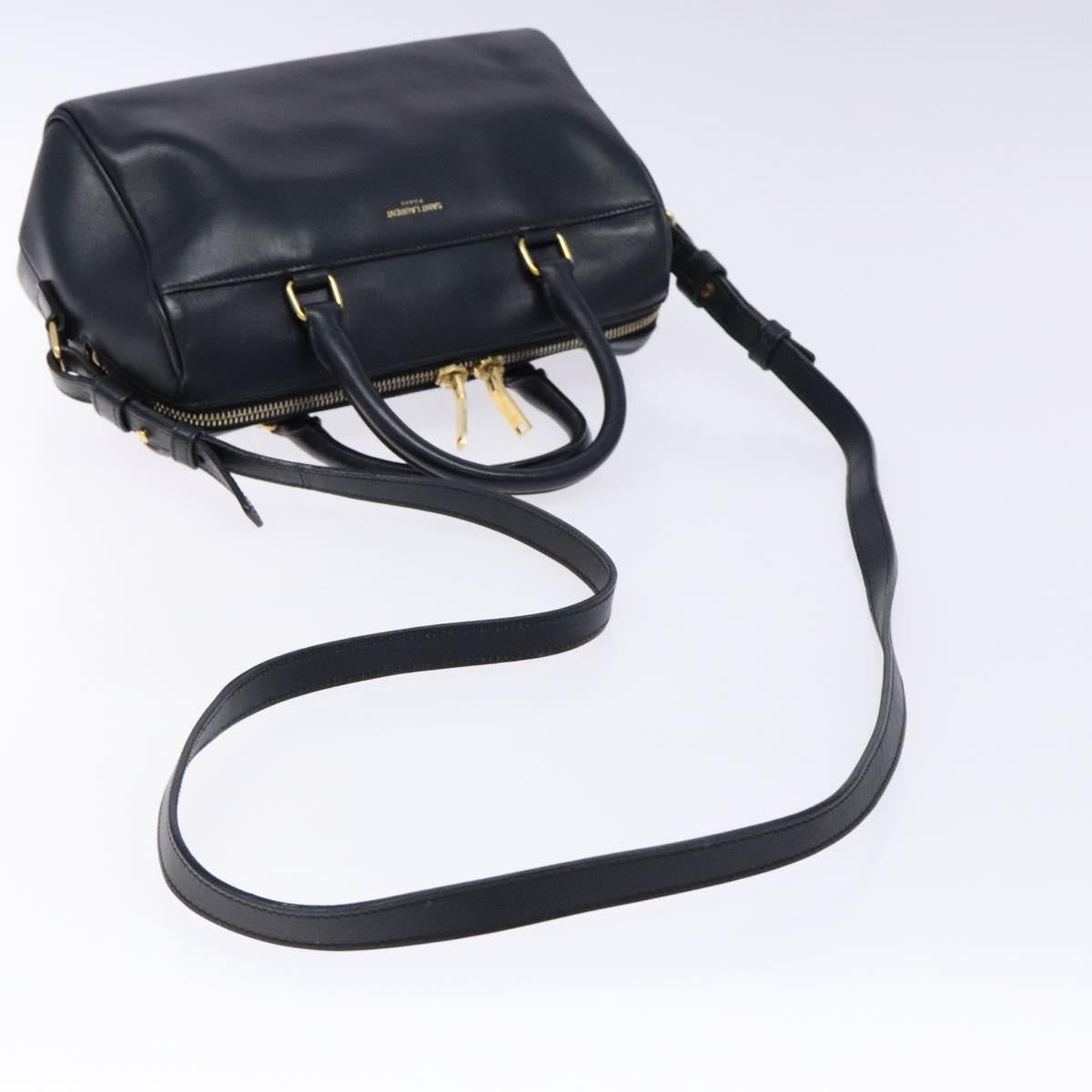 Saint Laurent Classic Baby Duffle Bag Leather, NAVY, LEATHER, Handbag