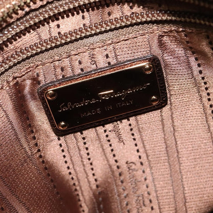 Salvatore Ferragamo Sofia Satchel Leather, BROWN, LEATHER, Handbag