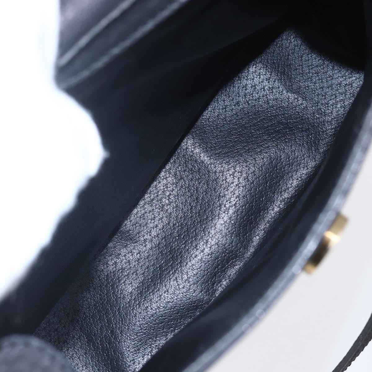 Celine Circle Logo Shoulder Bag Leather, BLACK, LEATHER, Shoulder bag