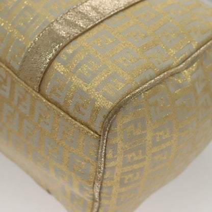 Fendi Boston Bag Zucchino Lurex Canvas, SILVER, CANVAS, Handbag