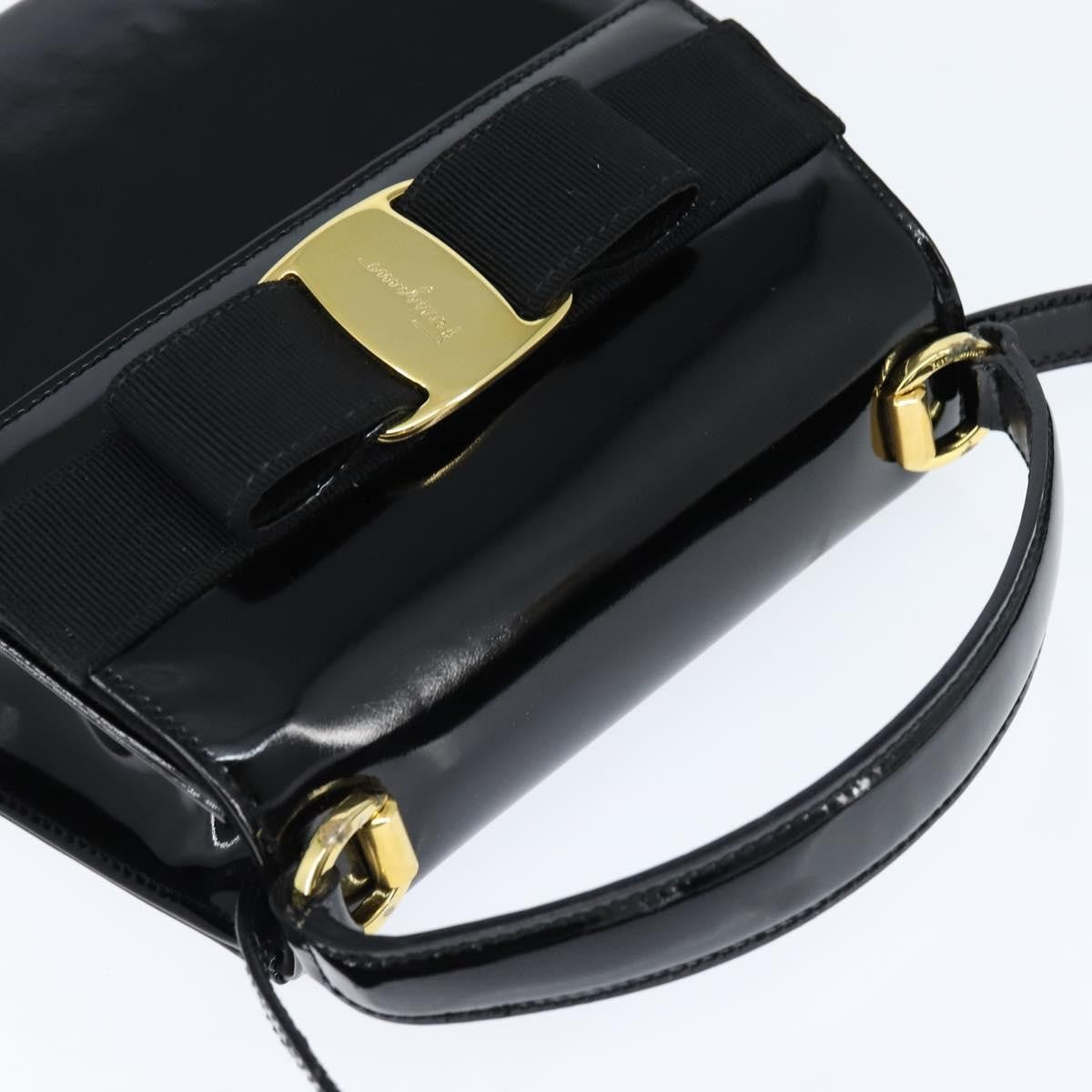 Salvatore Ferragamo Vala Handbag Patent leather, BLACK, PATENT_LEATHER, Handbag