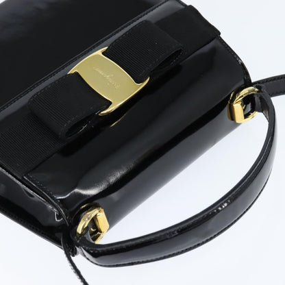 Salvatore Ferragamo Vala Handbag Patent leather, BLACK, PATENT_LEATHER, Handbag
