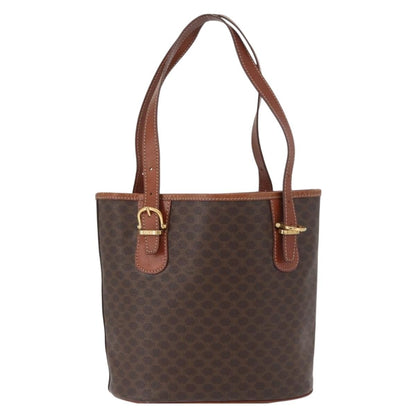 Celine Vintage Macadam Tote bag Canvas and Leather, Brown, Canvas, Tote Bag
