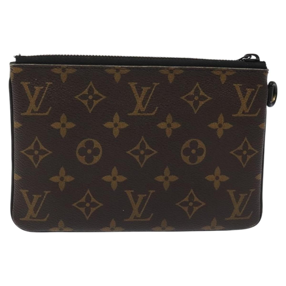 Louis Vuitton Zipped Pouch Limited Edition Logo Story Monogram Canvas, BROWN, CANVAS, Clutche & pouche
