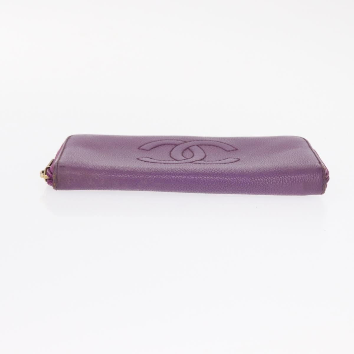 Chanel Timeless CC Zipped Wallet Caviar, PURPLE, LEATHER, Wallets