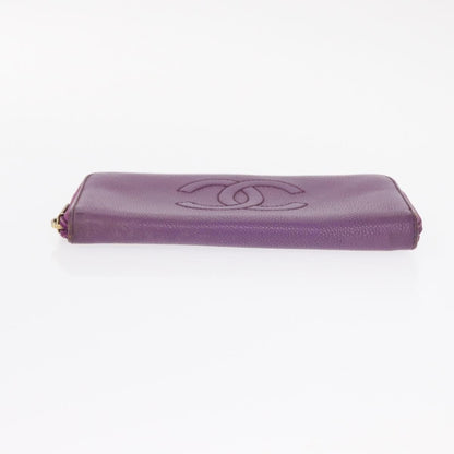 Chanel Timeless CC Zipped Wallet Caviar, PURPLE, LEATHER, Wallets