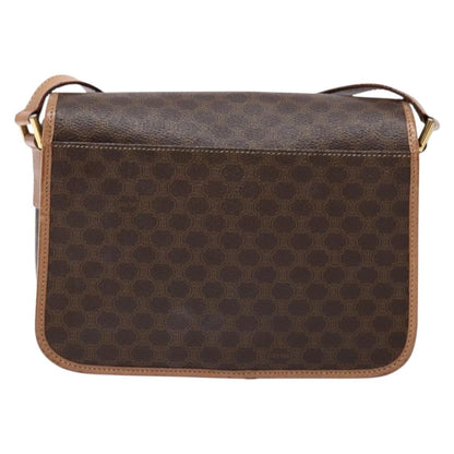Celine Vintage Macadam Shoulder Bag Canvas, BROWN, CANVAS, Shoulder bag