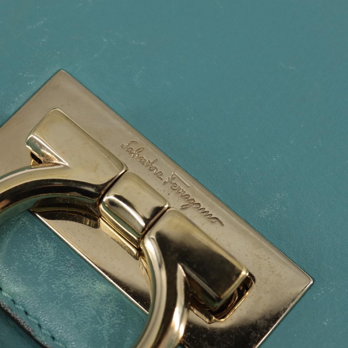 Salvatore Ferragamo Virna Satchel Leather, BLUE, LEATHER, Handbag