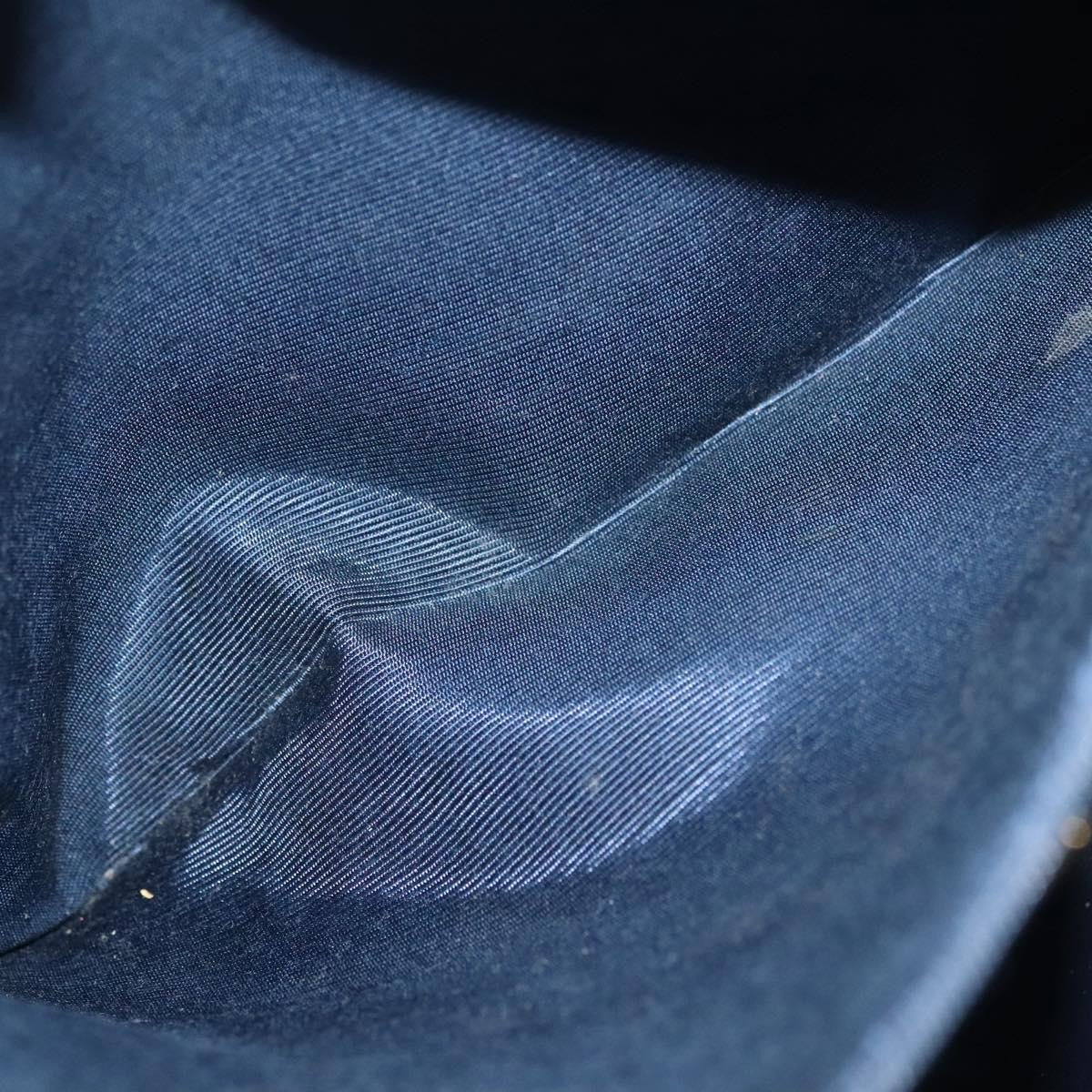 Bally Vintage Chain Shoulder Bag Quilted Leather, NAVY, LEATHER, Shoulder bag