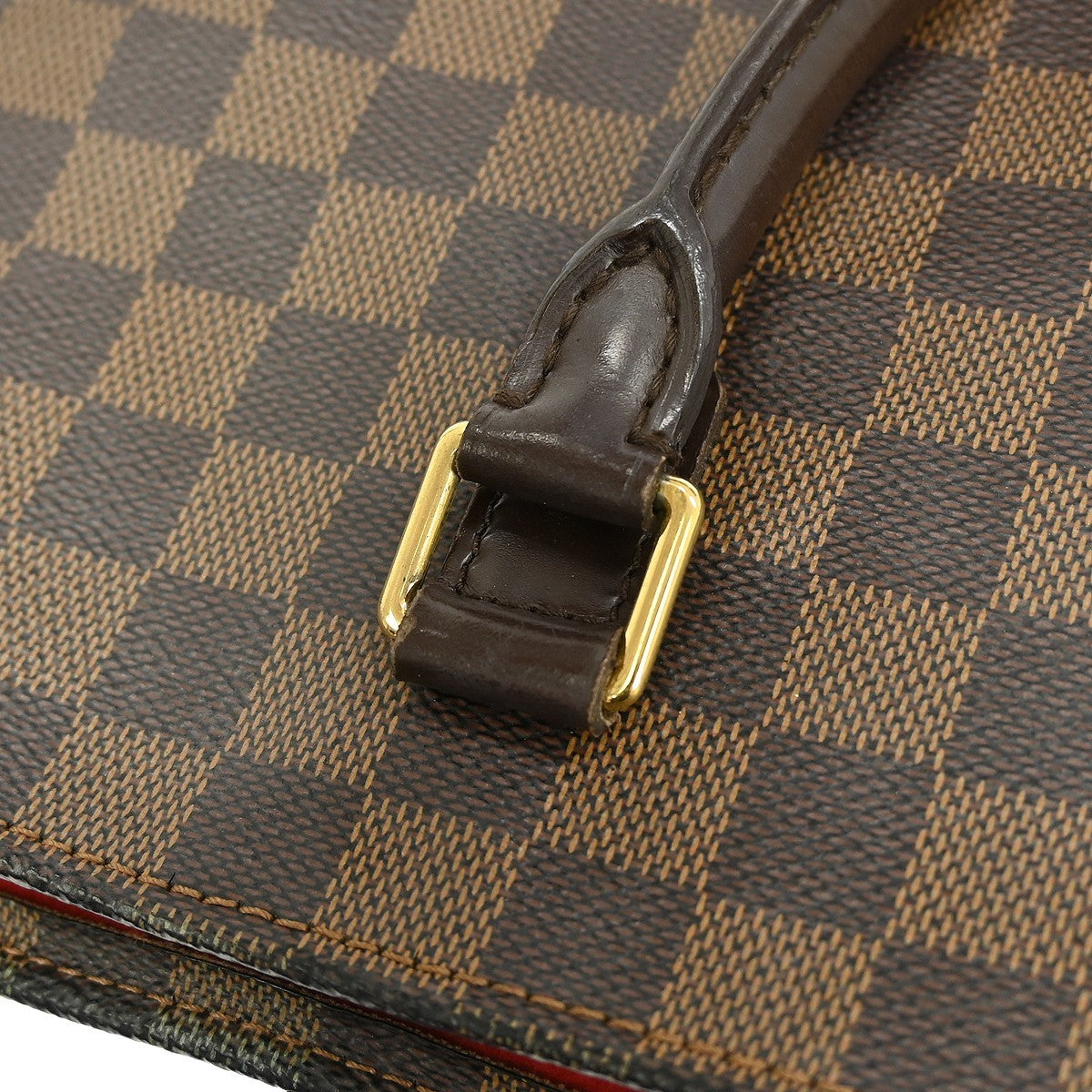 Louis Vuitton Sac Plat Bag Damier, BROWN, CANVAS, Tote bag
