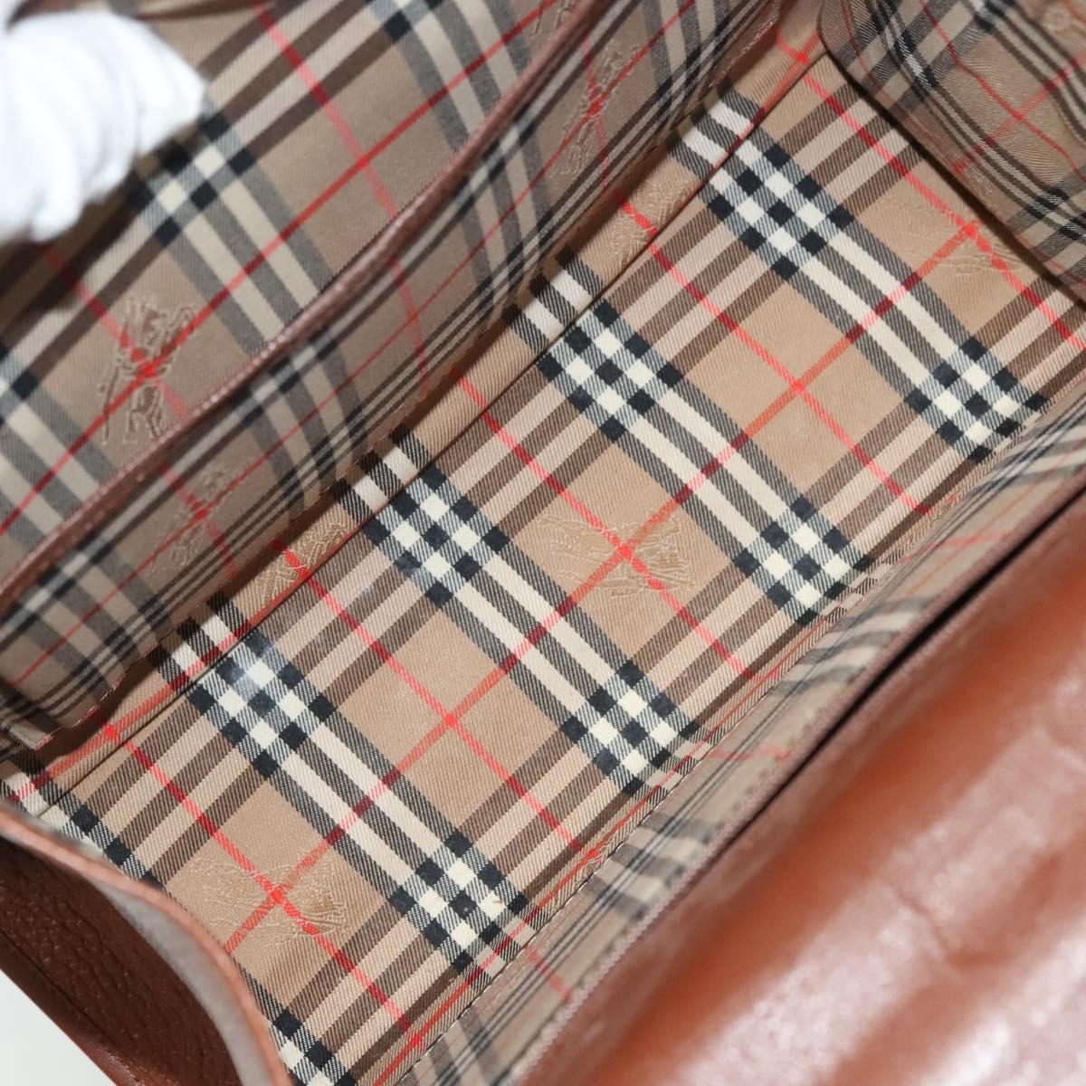 Burberry Vintage Handbag Leather, BROWN, LEATHER, Handbag