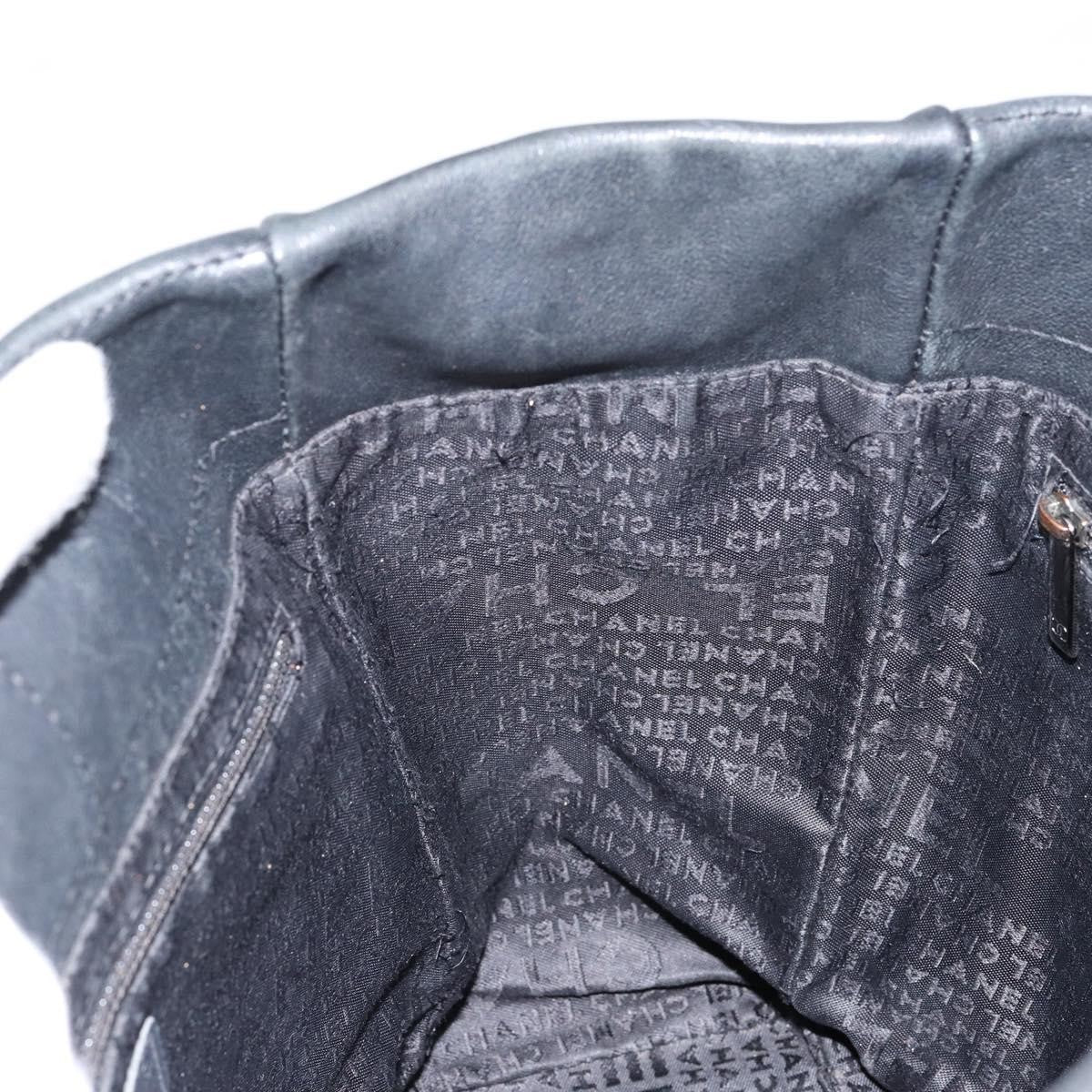 Chanel Square Stitch Tote Quilted Leather, BLACK, LEATHER, Tote bag