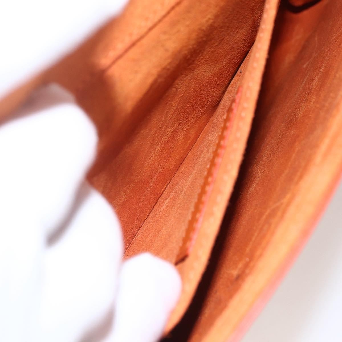 Saint Laurent Chyc Clutch Leather, ORANGE, LEATHER, Clutche & pouche