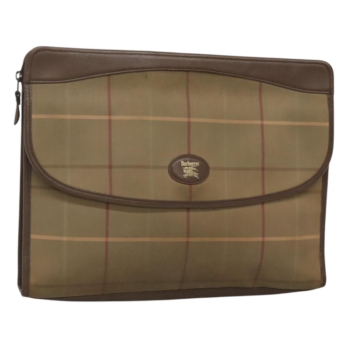 Burberry Nova check Pochette Canvas, BEIGE, CANVAS, Clutche & pouche