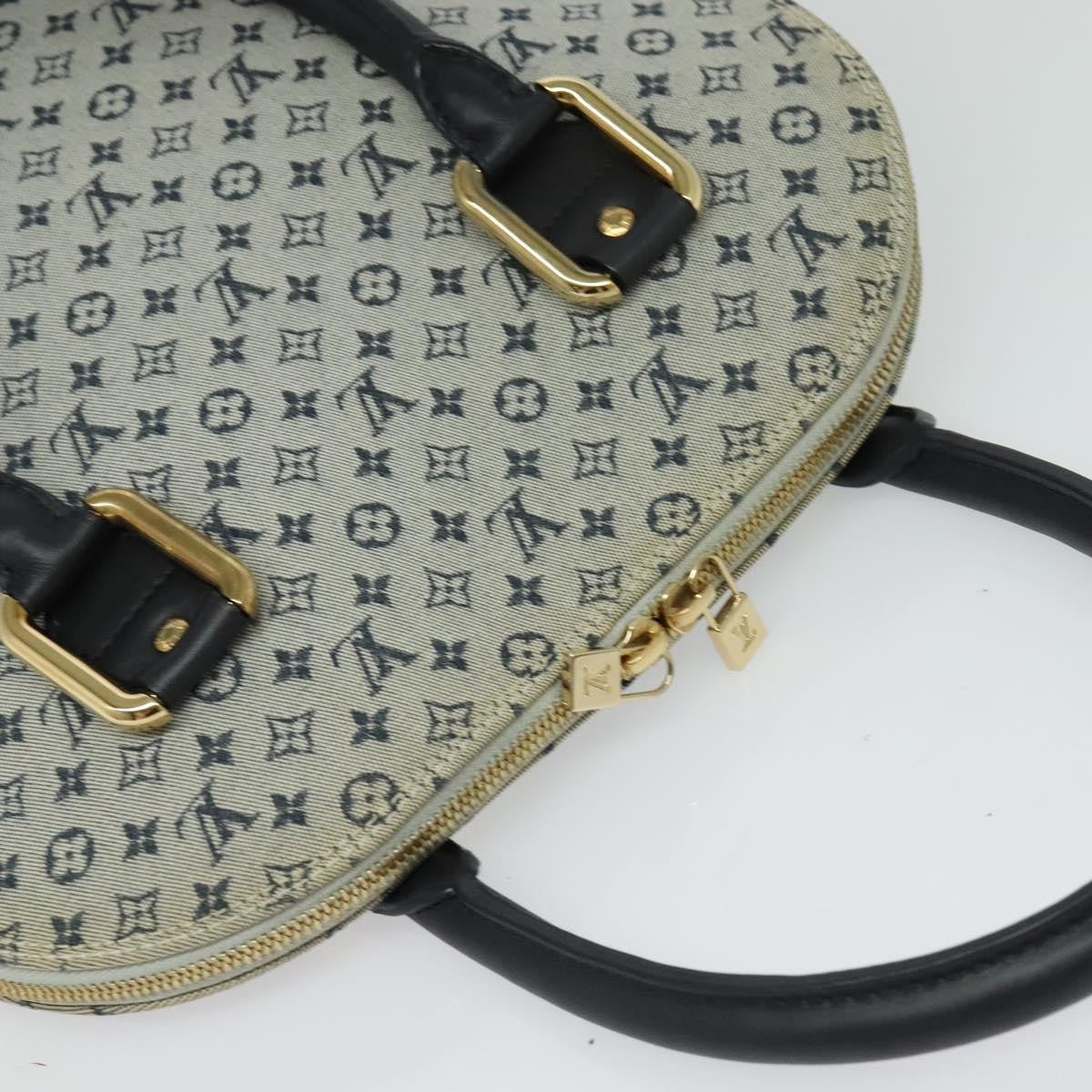 Louis Vuitton Alma Handbag Mini Lin, BLUE, CANVAS, Handbag