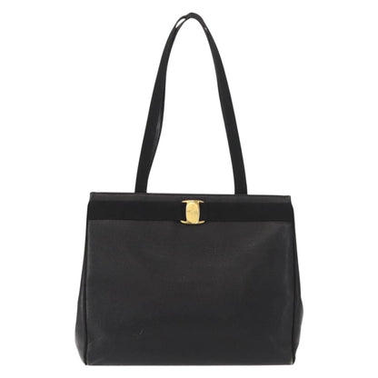 Salvatore Ferragamo Vala tote Leather, BLACK, LEATHER, Tote bag