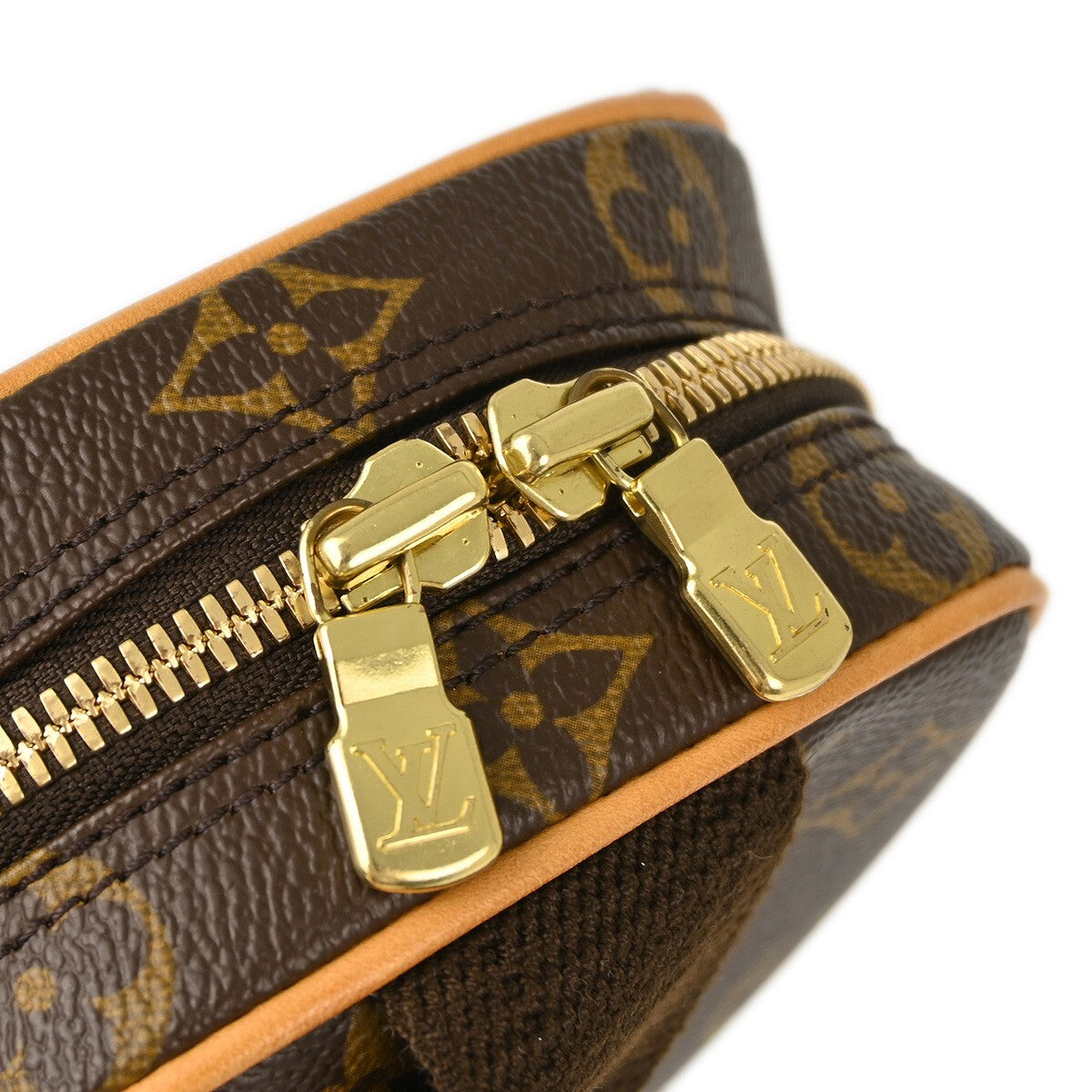 Louis Vuitton Pochette Gange Monogram Canvas, BROWN, CANVAS, Clutche & pouche