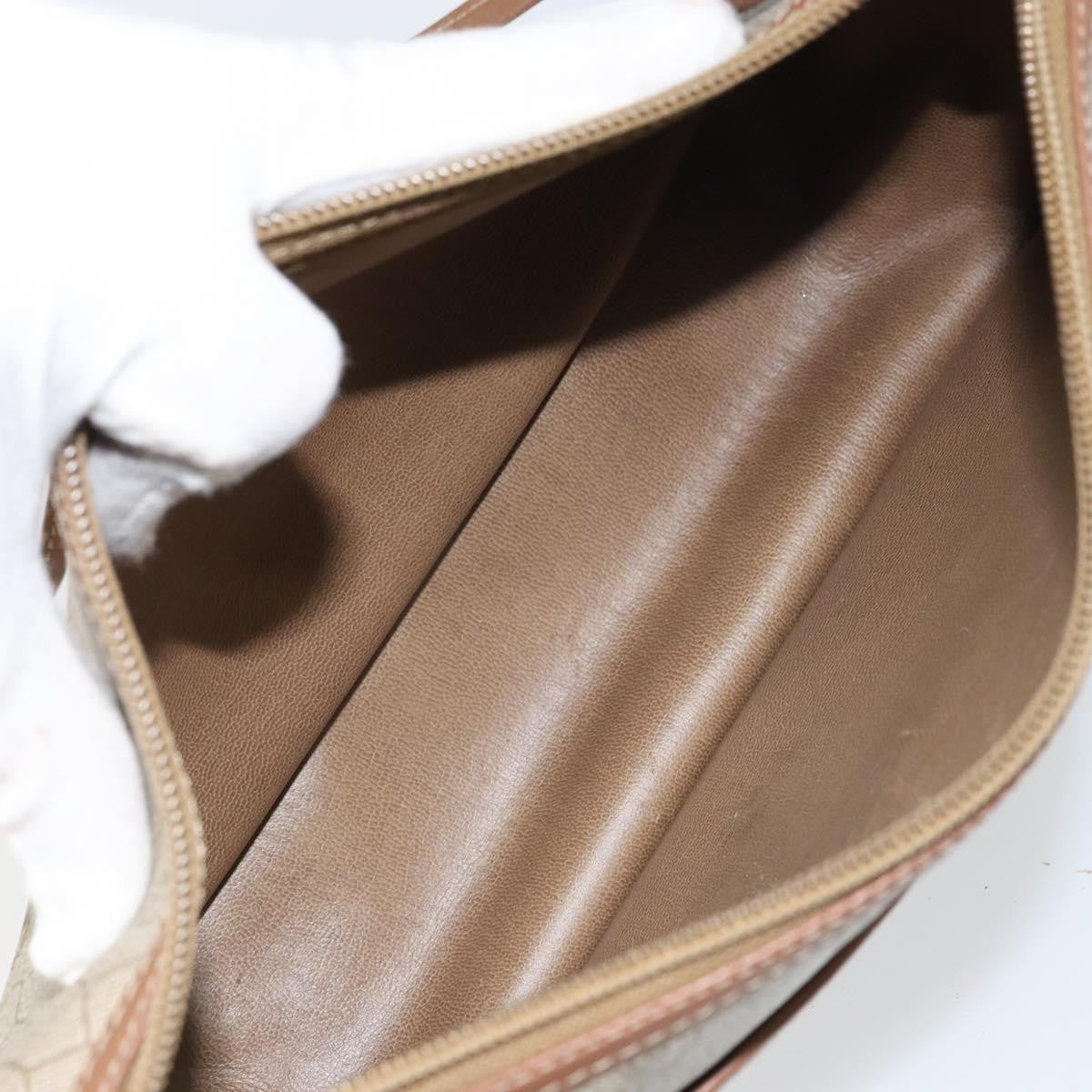 Christian Dior Vintage Honeycomb Shoulder Bag Canvas, BEIGE, CANVAS, Shoulder bag