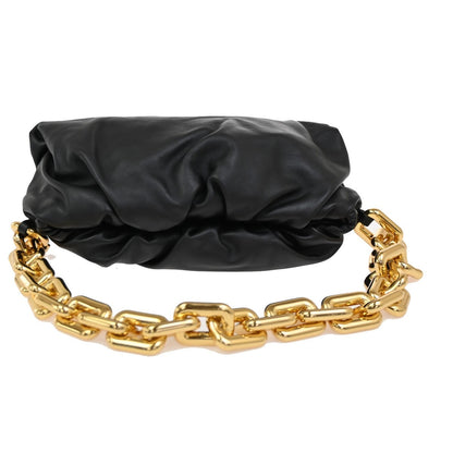 Bottega Veneta The Chain Pouch Leather, BLACK, LEATHER, Shoulder bag