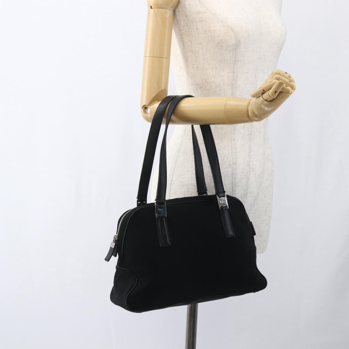 Salvatore Ferragamo Vintage Handbag Nylon, Black, Nylon, Handbag