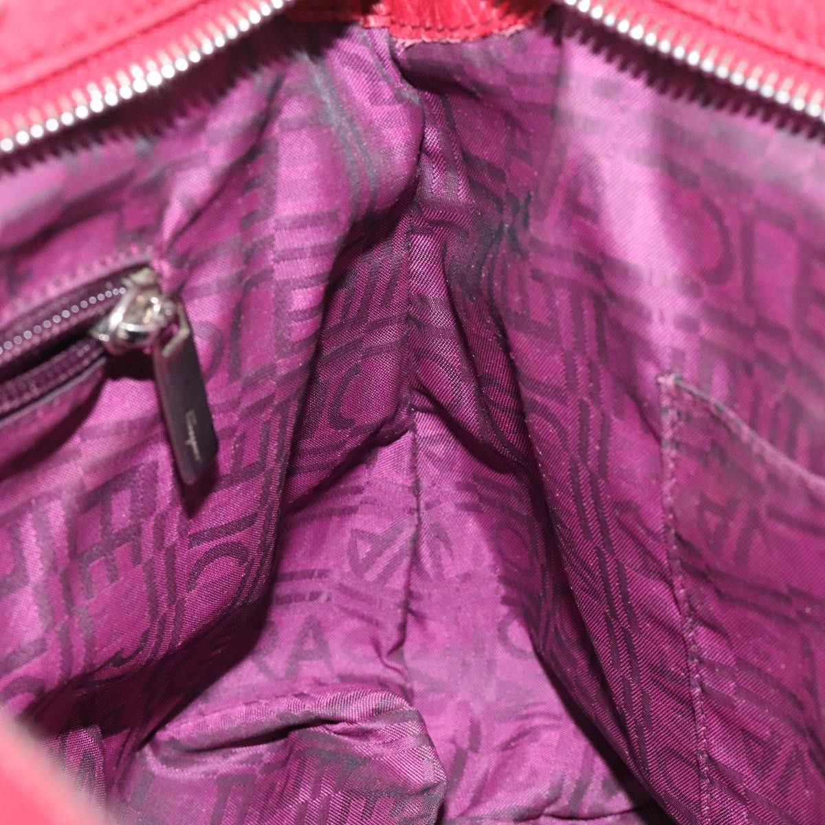 Salvatore Ferragamo Gancini handbag Leather, RED, LEATHER, Handbag