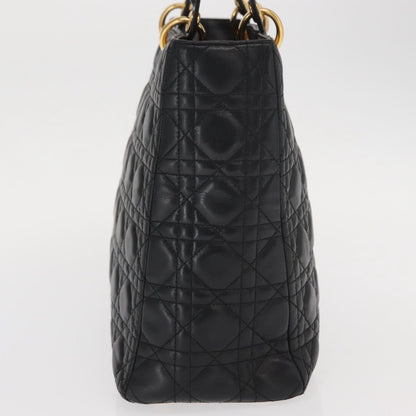 Christian Dior Vintage Lady Dior Bag Cannage Quilt Lambskin, BLACK, LEATHER, Tote bag