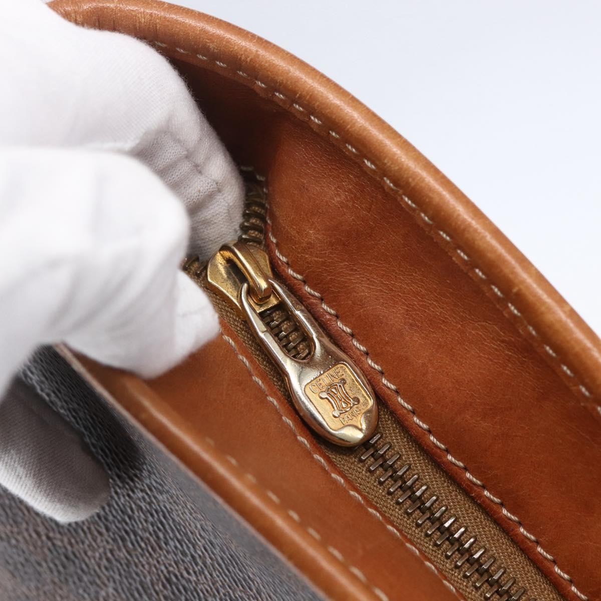 Celine Vintage Macadam Tote bag Canvas, BROWN, CANVAS, Tote bag