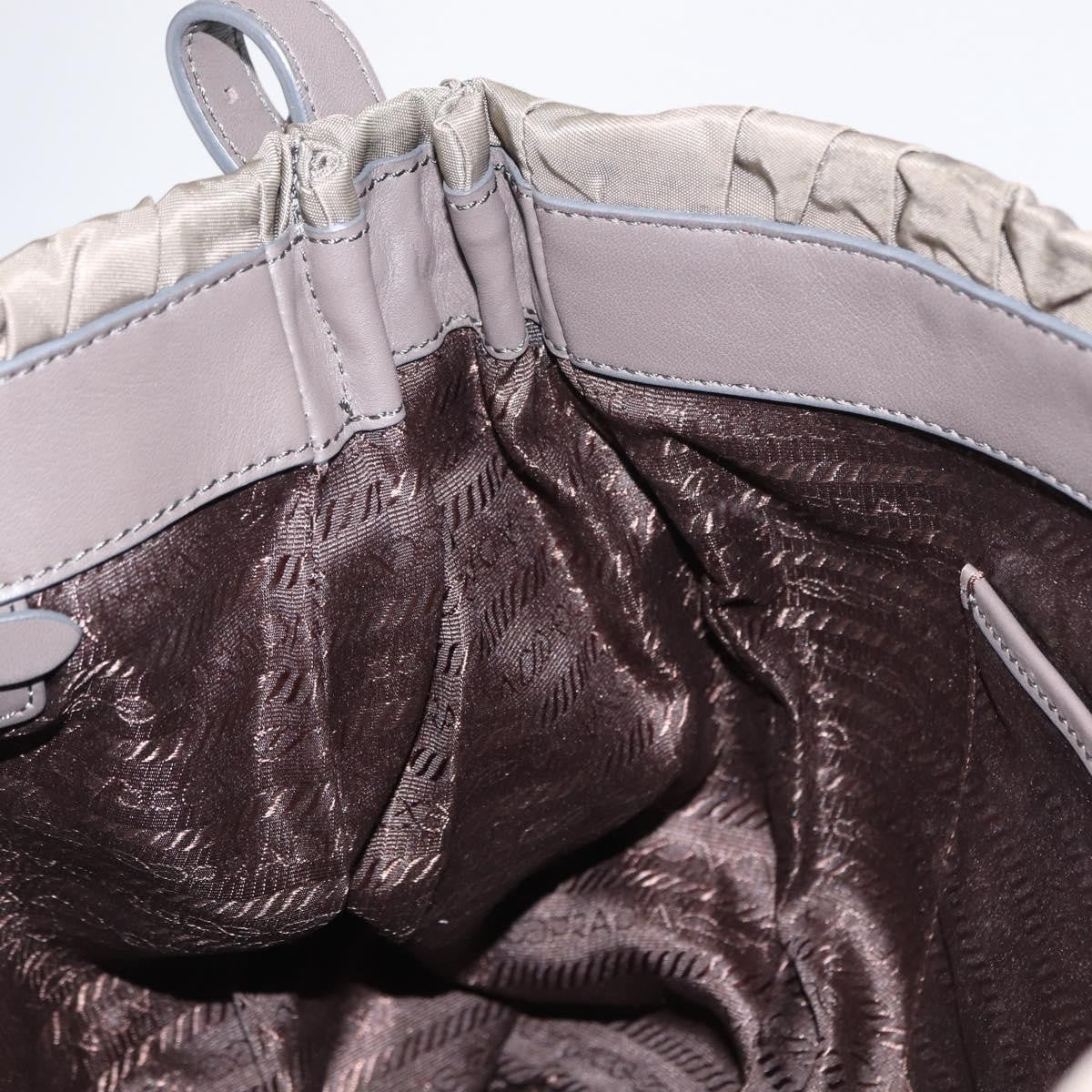 Prada Gaufre Convertible Hobo Tessuto, GRAY, NYLON, Shoulder bag