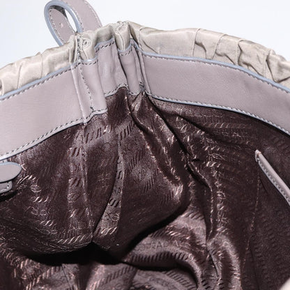 Prada Gaufre Convertible Hobo Tessuto, GRAY, NYLON, Shoulder bag