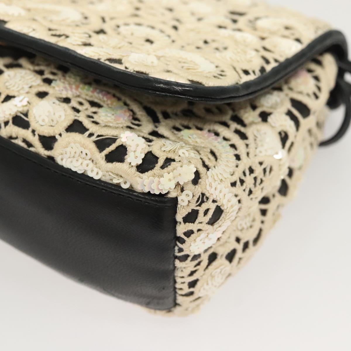 Chanel Floral CC Flap Bag Leather, WHITE, LEATHER, Shoulder bag