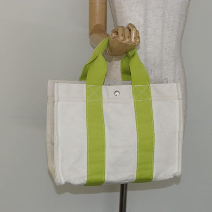 Hermes Bora Bora Tote Toile, WHITE, CANVAS, Tote bag