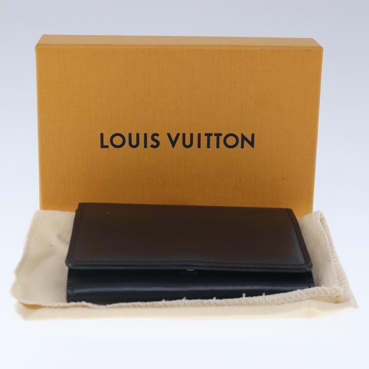Louis Vuitton Envelope Business Card Holder Leather, BLACK, LEATHER, Card Holders