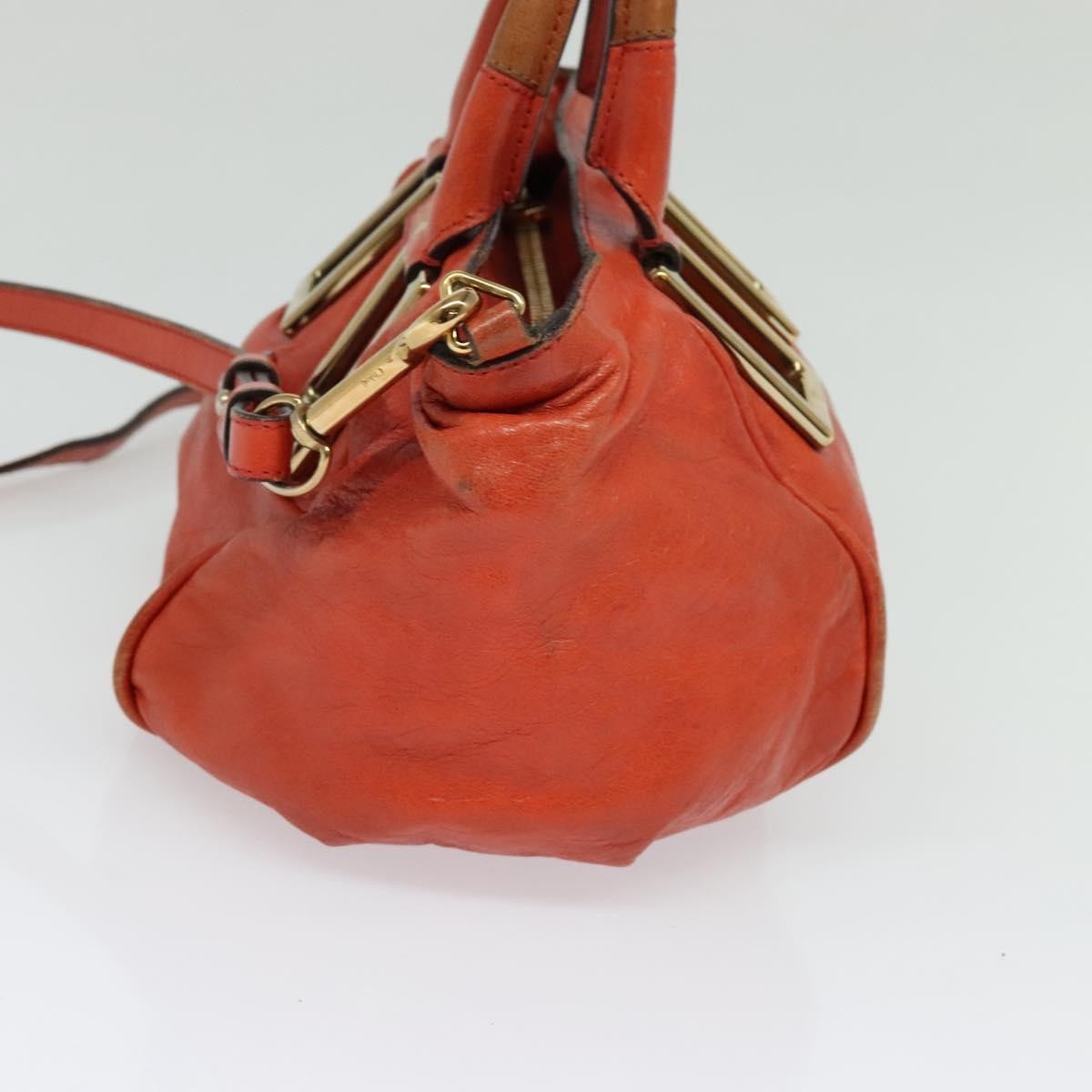 Chloe Ethel Handbag Leather, ORANGE, LEATHER, Handbag