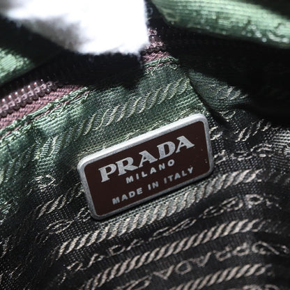 Prada Logo Shopping Tote Canvas with Leather, KHAKI, NYLON, Handbag