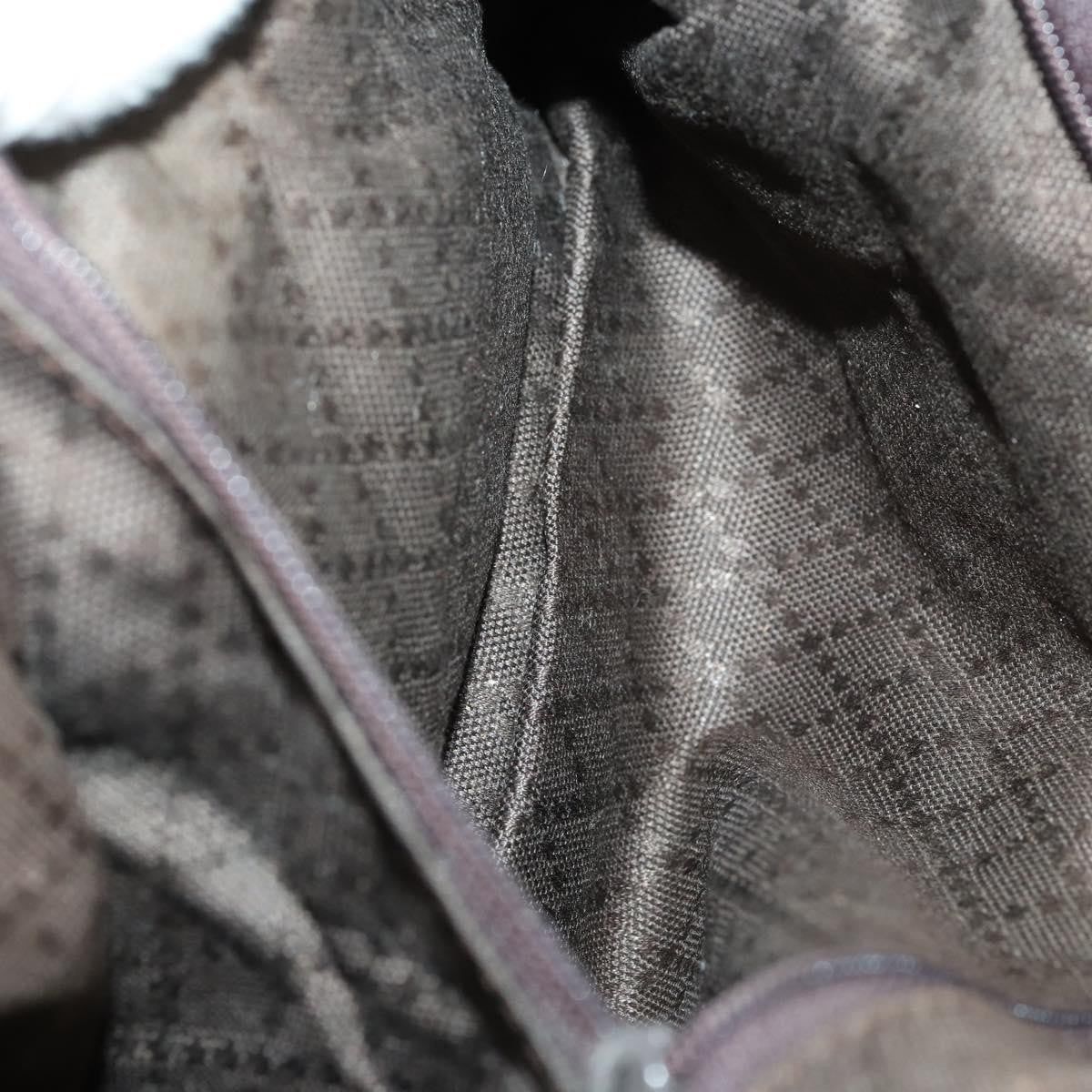 Gucci Vintage Bamboo Handle Bag Nylon, BROWN, NYLON, Handbag