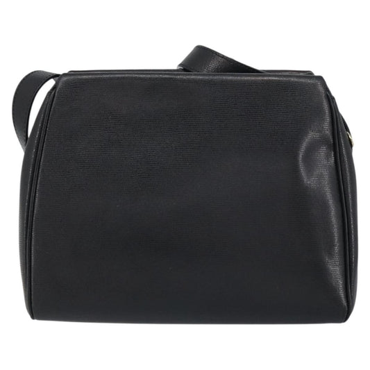 Celine Circle Logo Shoulder Bag Leather, BLACK, LEATHER, Shoulder bag
