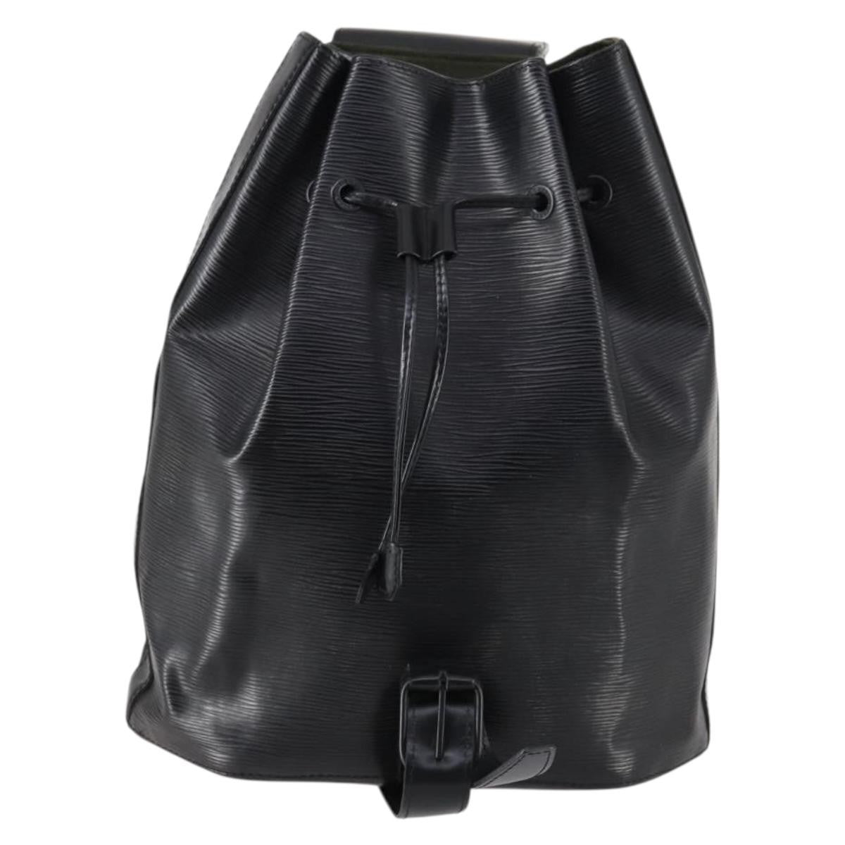 Louis Vuitton Sac a Dos Drawstring Backpack Epi Leather, BLACK, LEATHER, Backpack