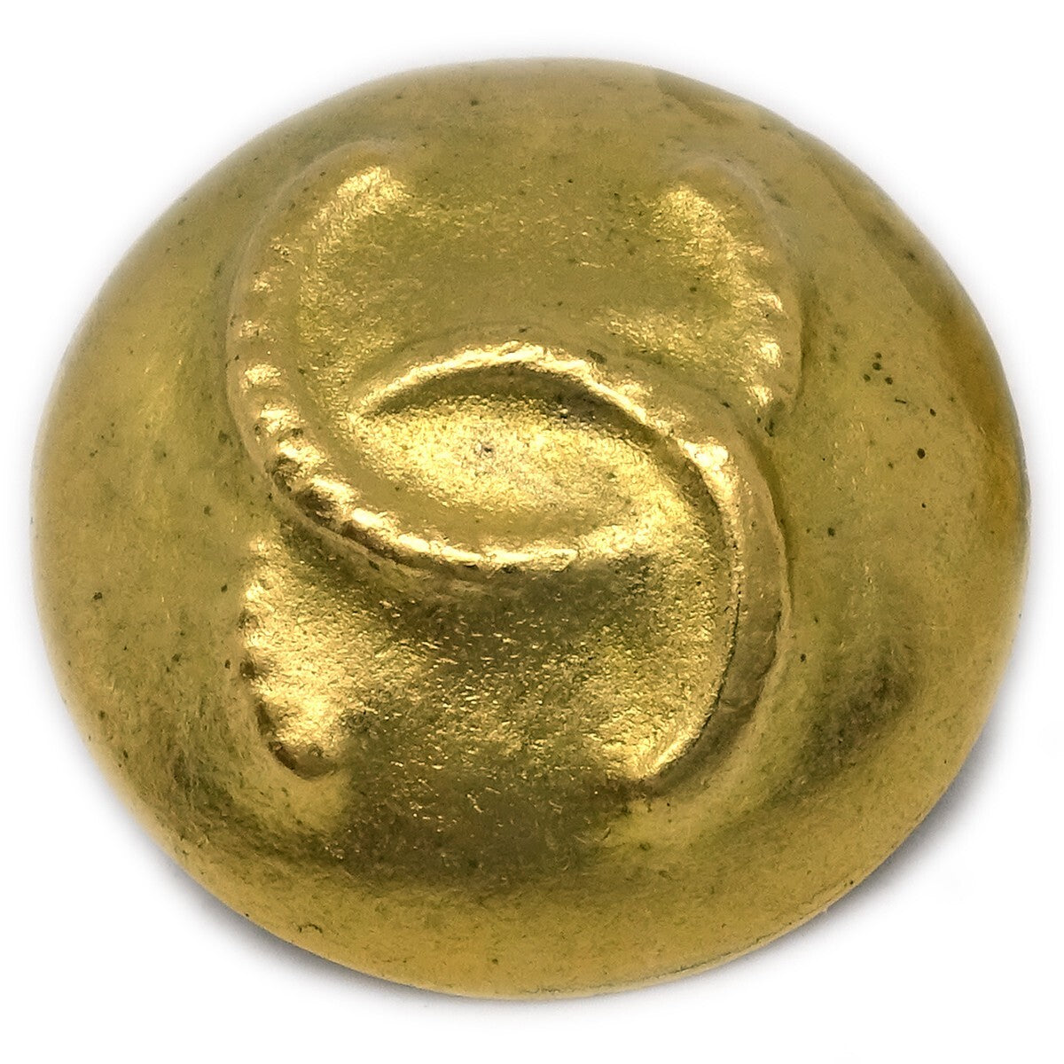 Chanel Vintage CC Round Button Clip-On Earrings Metal, GOLD, GOLD_PLATED, Earrings