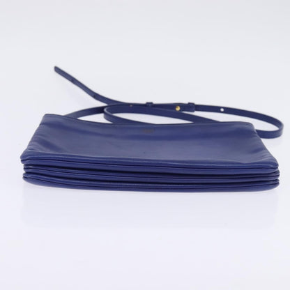 Celine Trio Crossbody Bag Leather, BLUE, LEATHER, Crossbody bag