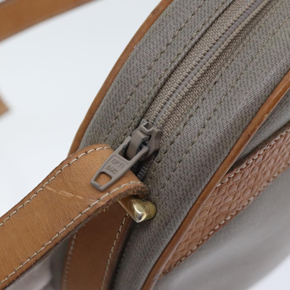 Christian Dior CD Shoulder bag Canvas and Leather, GRAY, CANVAS, Shoulder bag