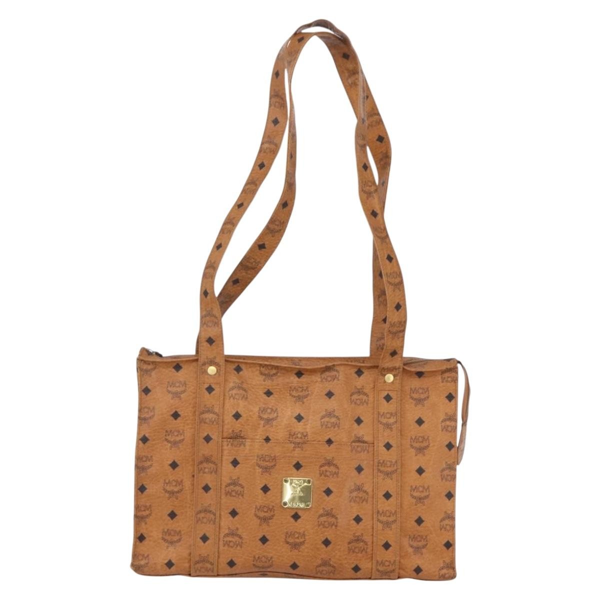 MCM Visetos Shoulder bag PVC, BROWN, CANVAS, Shoulder bag