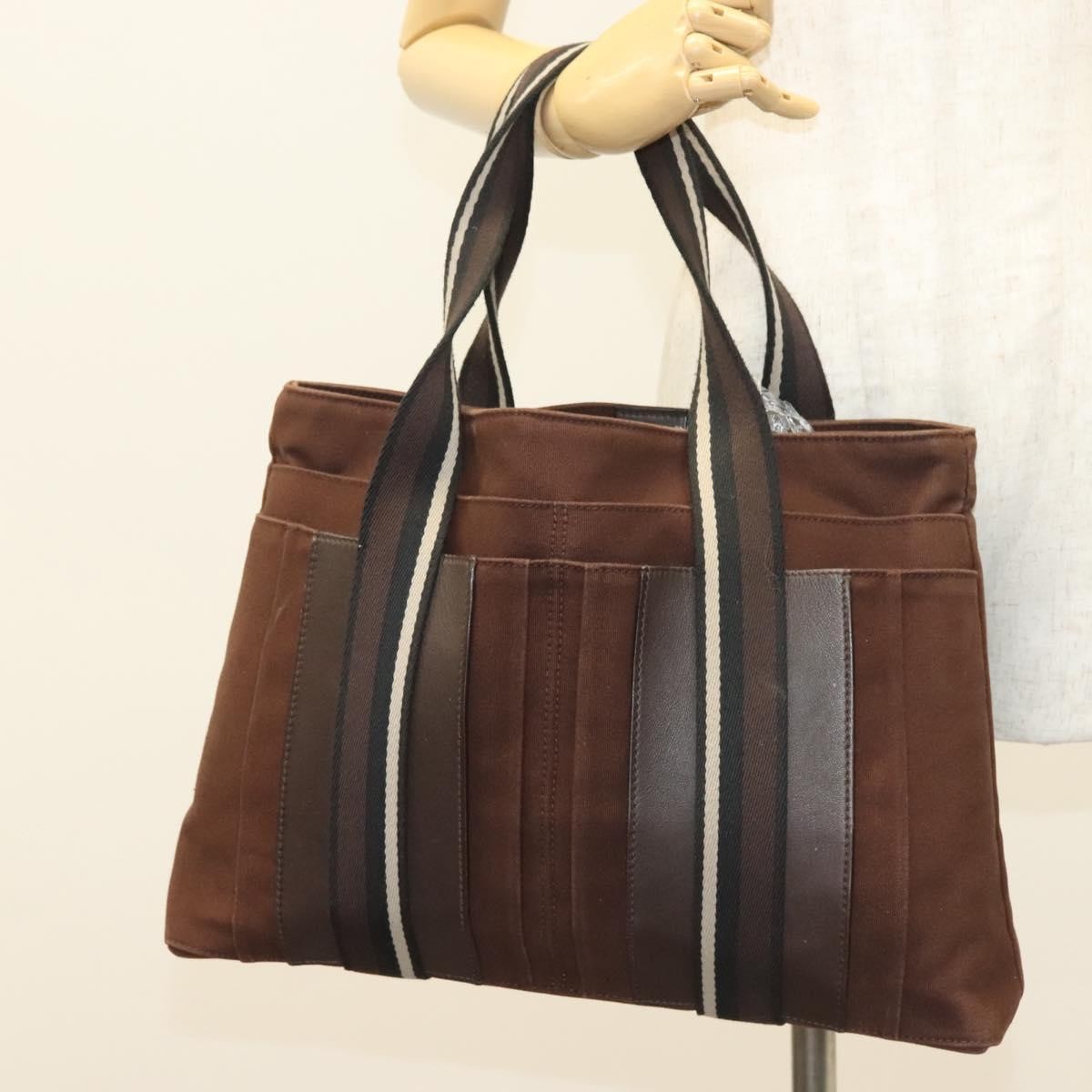 Hermes Troca Horizontal Tote Canvas, BROWN, CANVAS, Tote bag
