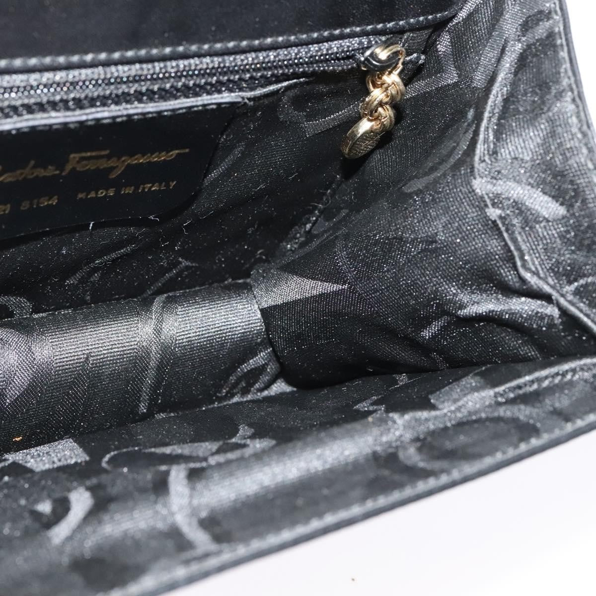 Salvatore Ferragamo Gancini Shoulder Bag Leather, BLACK, LEATHER, Shoulder bag