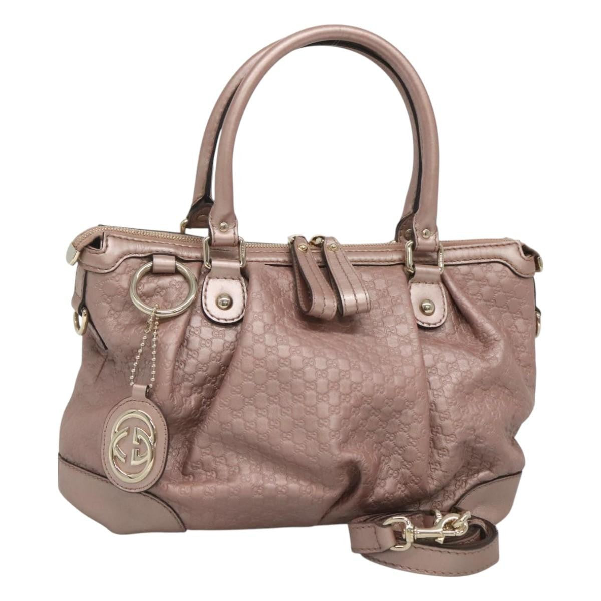 Gucci Sukey Top Handle Satchel Microguccissima Leather, PINK, LEATHER, Tote bag
