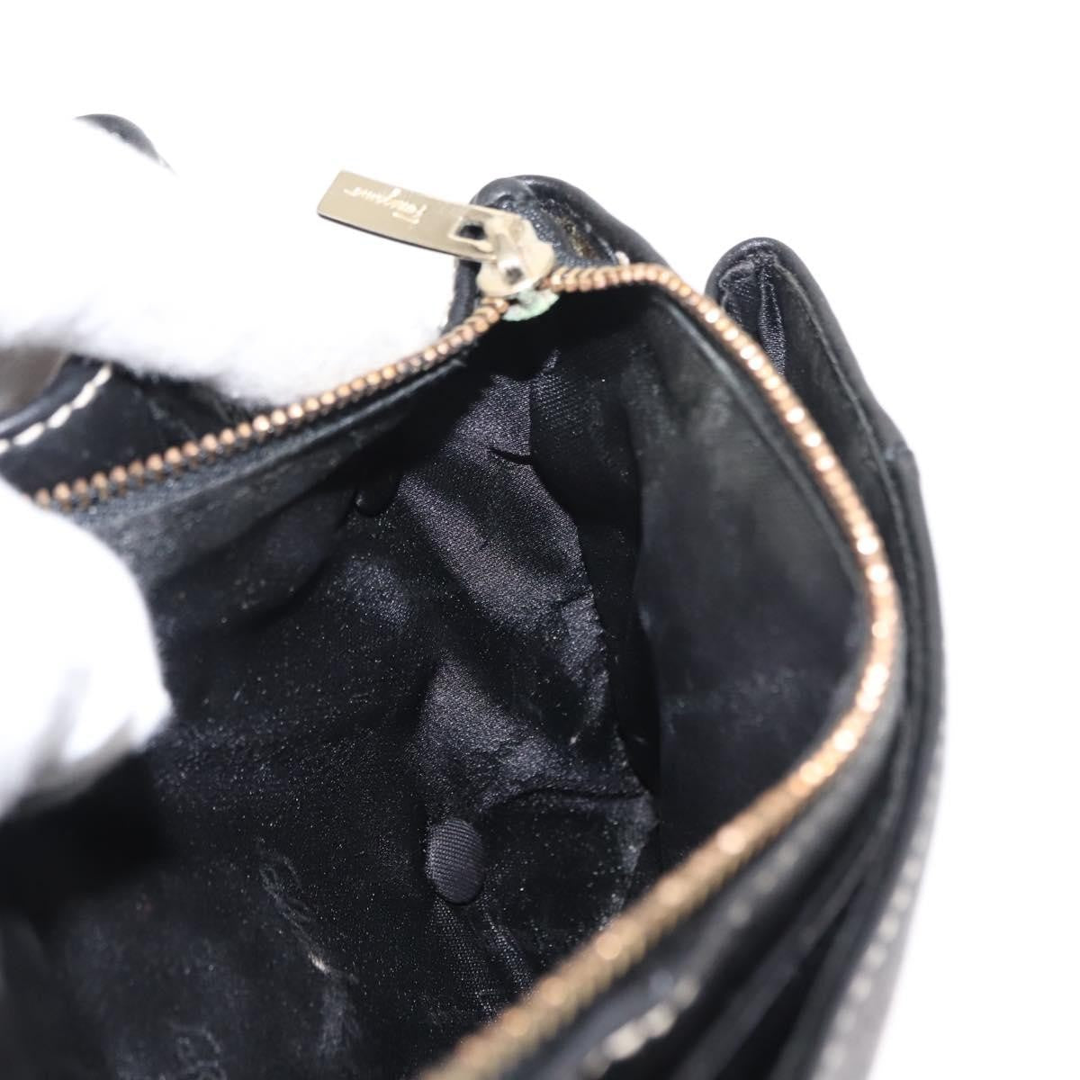 Salvatore Ferragamo Flap Shoulder Bag Leather, BLACK, LEATHER, Shoulder bag