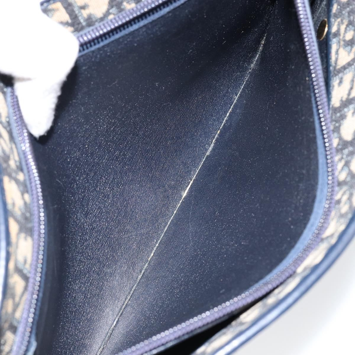 Christian Dior Vintage CD Trotter Handbag Canvas, NAVY, CANVAS, Handbag